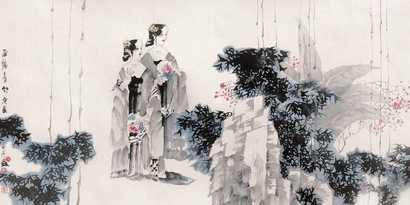 刘永杰 2000年作 雨后青竹 镜心